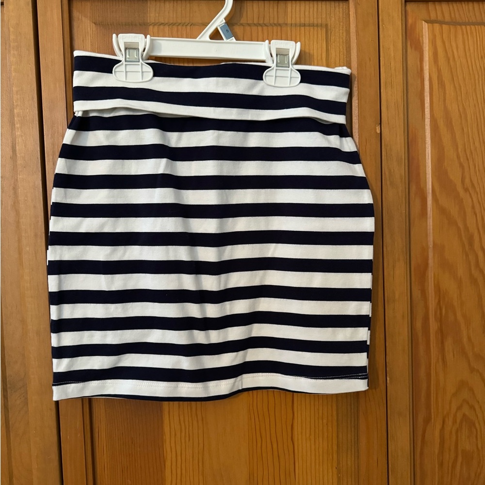 Charlotte Russe Black and White Striped Mini Skirt